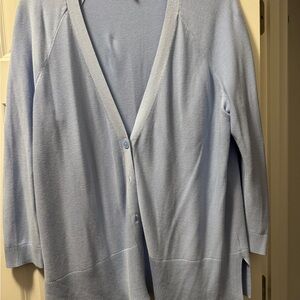 Talbots Light Blue V-Neck Button-Front Cardigan